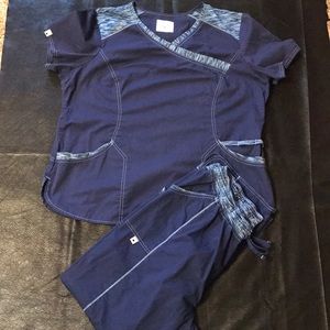 Set of Blue Scrubs with stretch